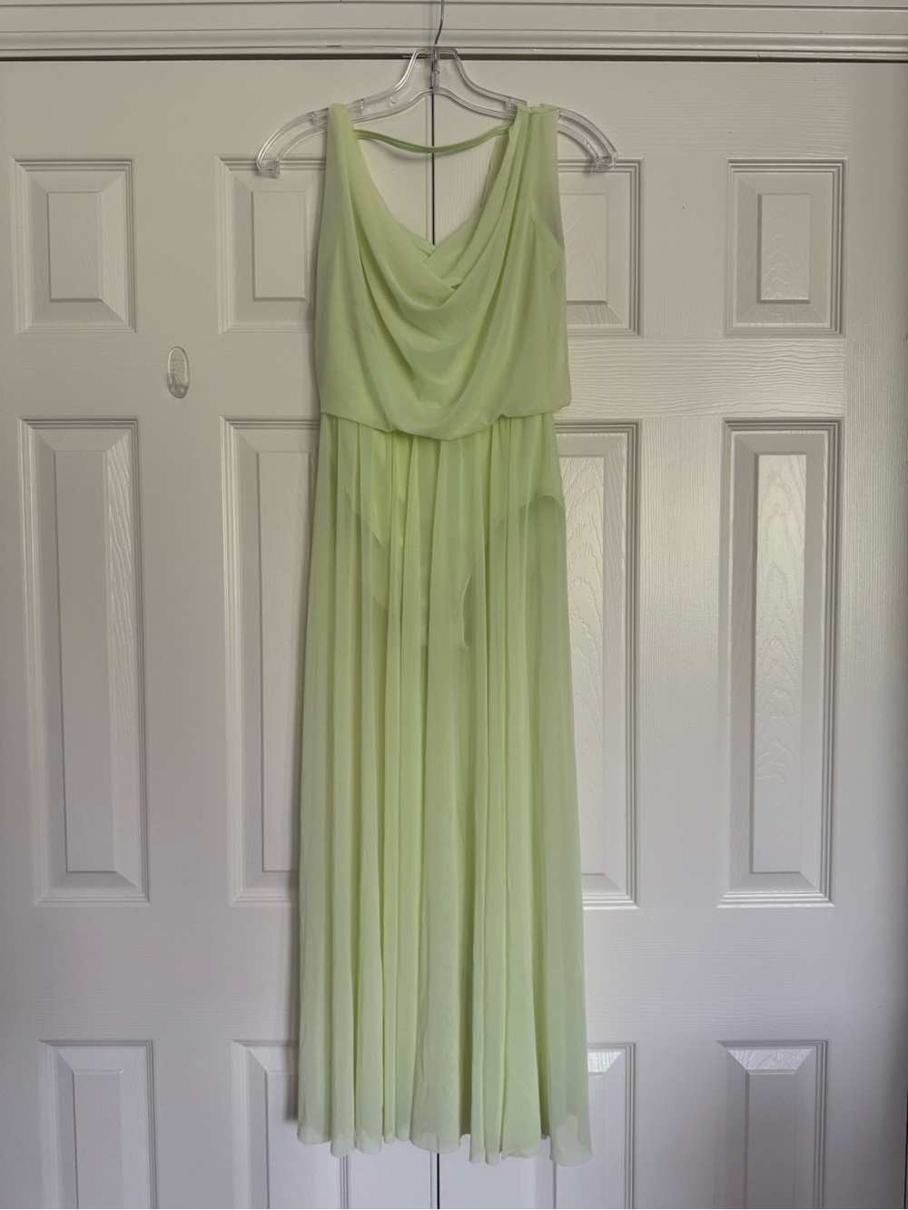 balera Pale Lime Chiffon Draped Dance Costume